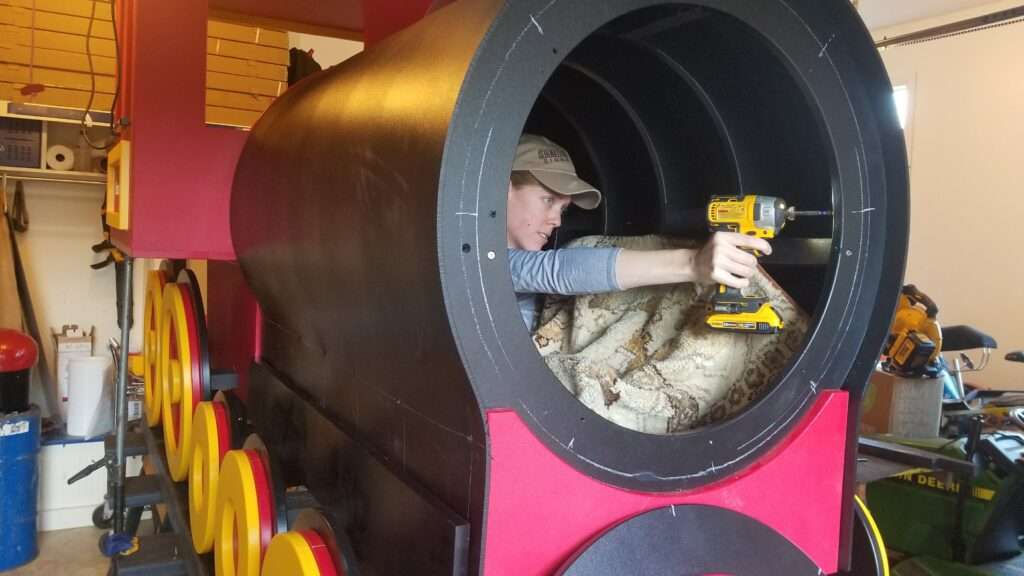 a person working on a machine