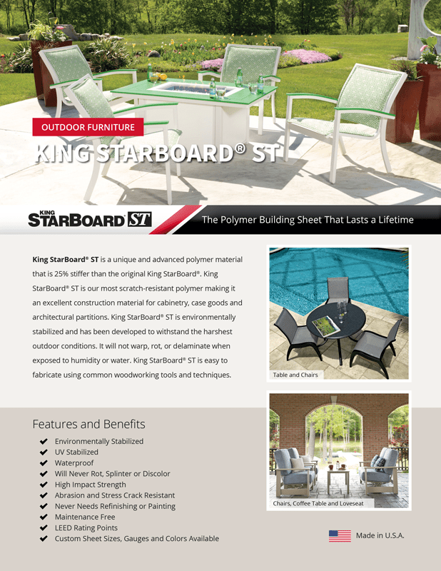 View Outdoor Furniture Made With King StarBoard® ST