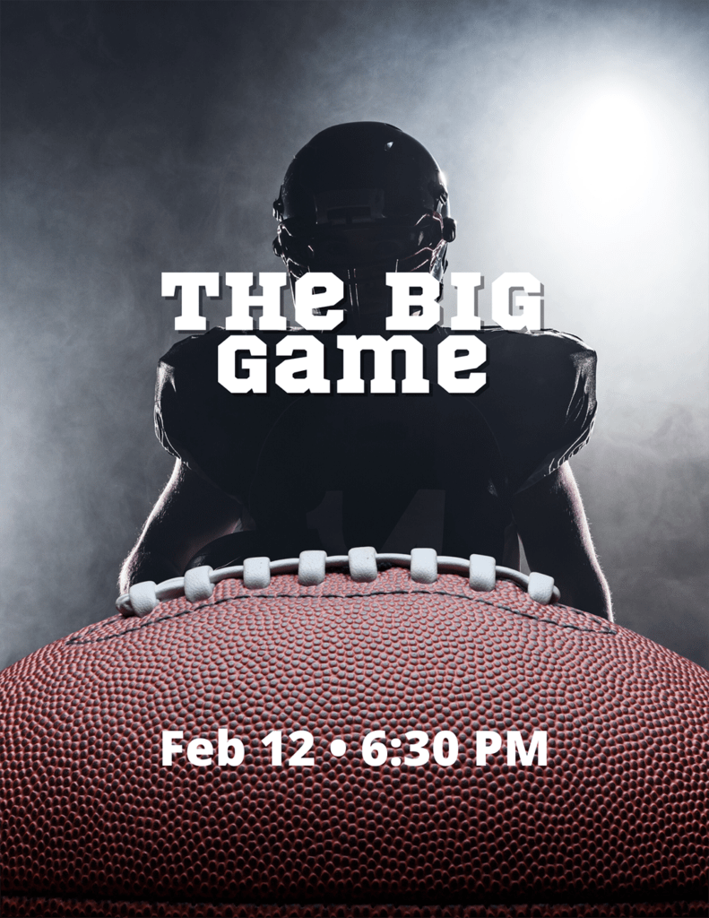 football player silhouette with a football in the foreground